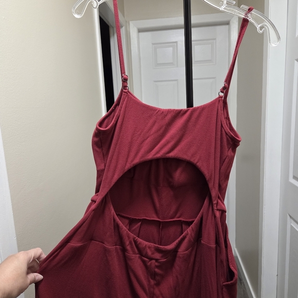 Halara Ribbed Knit Cut-Out Back Stretchy Slouchy Jumpsuit - Picture 7 of 10